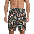 thumbnail image 2 of Rocae Autumn Fox Owl for Men's Soft Sleep Pajama Shorts, Waistband and Pockets, 2 of 9