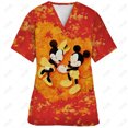 thumbnail image 3 of Uniforme de enfermera de verano con estampado de Mickey Mouse de Disney, ropa de trabajo para dentistas, salones de belleza y tiendas de mascotas, camisetas con cuello en V y bolsillos, 3 of 5
