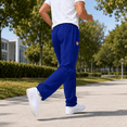 thumbnail image 4 of Aezemi Workout Straight Leg Sweatpants Men Fashion Drawstring Pull on Elastic Waist Casual Workout Walking Long Pants with Pockets Winter Fall Business Casual Work Sports Trousers L, 4 of 9