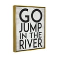 thumbnail image 5 of Stupell Industries Jump in the River Motivational Lake House Phrase Graphic Art Metallic Gold Floating Framed Canvas Print Wall Art, Design by Lettered and Lined, 5 of 5