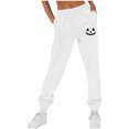 thumbnail image 2 of Comfy Cotton Sweatpants Fleece Lined Halloween Casual Joggers Pants with Pockets Womens Midweight Sports Wear (XL, White 02), 2 of 6
