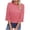 Red, variant on Plus Size Tops for Women Loose Striped Block Color Crewneck Pullover 3/4 Sleeve Shirts Soft Clothes