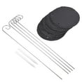 thumbnail image 1 of Unique Bargains Slate Round Shape Plant Labels with Stainless Steel Hanging Rod Pen 10 Pack, 1 of 5