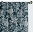 thumbnail image 2 of Vargottam Cotton Curtains for Windows - 3-in-1 Rod Pocket/Back Tab Short Window Drapes - Light Filtering Cotton Panels - Set of 2, 52"x63" - Fruits Pattern (Blue), 2 of 8