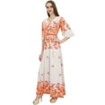 thumbnail image 3 of Bimba Women's Casual Floral Digital Printed White Long Moss Georgette Dress-18, 3 of 5