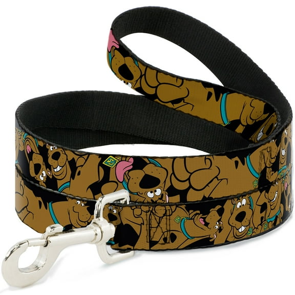 Scooby Doo Pet Leash, Dog Leash, Scooby Doo Stacked Close Up Black, 6 Feet Long 1.0 Inch Wide