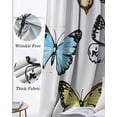 thumbnail image 3 of Spring Summer Butterflies Blackout Curtains for Bedroom Living Room Darkening Curtains 63 Inches Long Farmhouse Butterfly Window Curtain 2 Panels Set Insulated Window Treatment Grommet Drapes 52"x63", 3 of 9