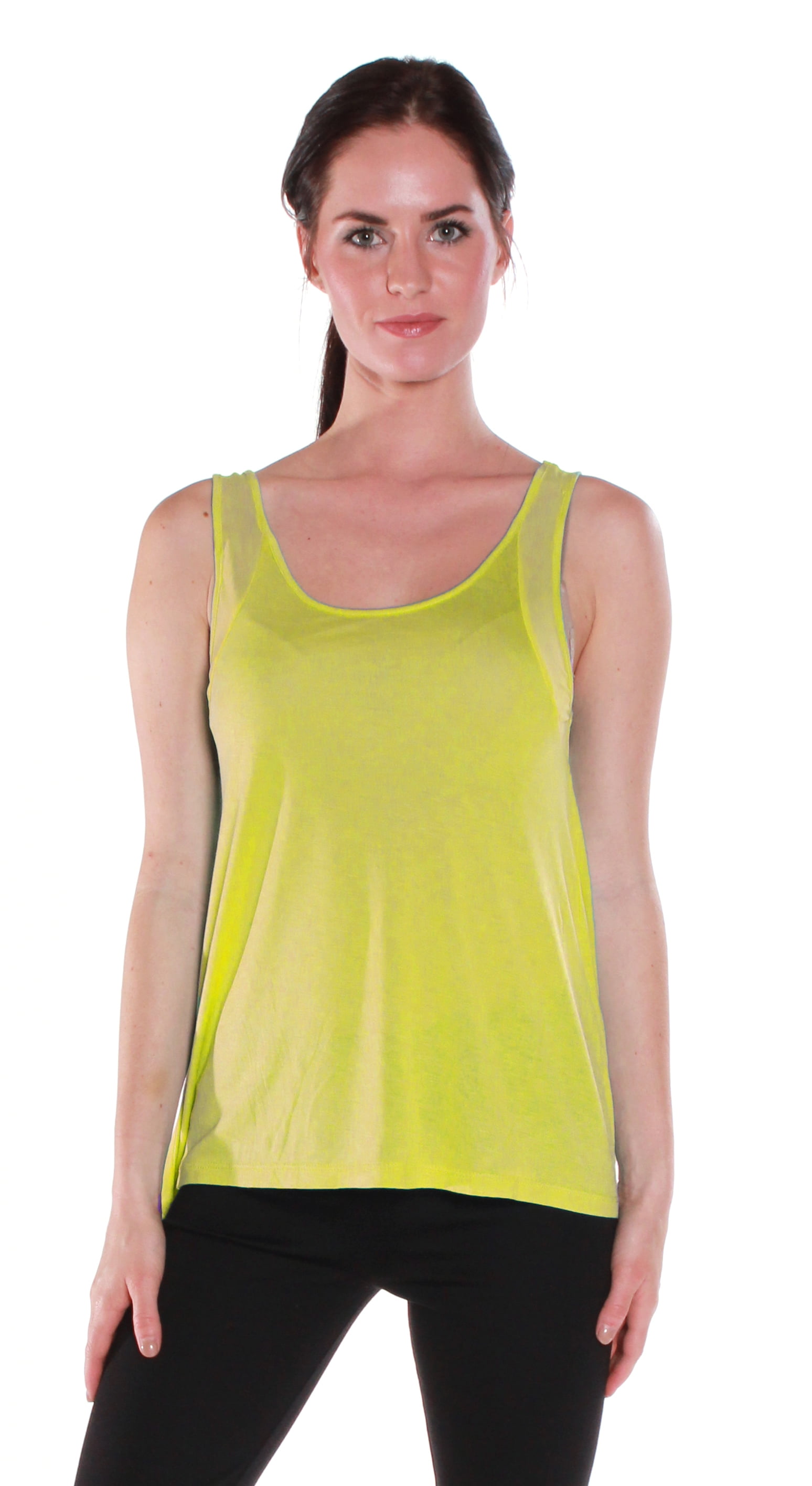 Emmalise Women's Sexy Soft Fashion Tank Top with Sheer Sides - Junior ...