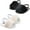 Black#2+white#2, variant on 2 Pack Infant Baby Girls Sandals Elastic Back Strap Flats Slippers Soft Toddles Princess Shoes Faux Fur Slides Shoes First Walker House Shoes