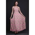 thumbnail image 5 of Bimba Leaves & Arabian Jasmine Floral Print Women Long Maxi Tube Smocked Bodice Dress-XXX-Large, 5 of 7