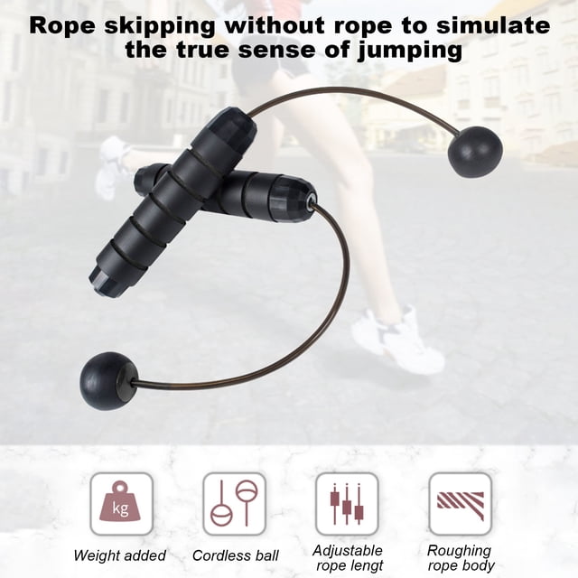 Yeacher Hot Sale Ropeless Jump Rope Length Adjustable Skipping Rope Tangle Free No Fray No Hurt No Tripping