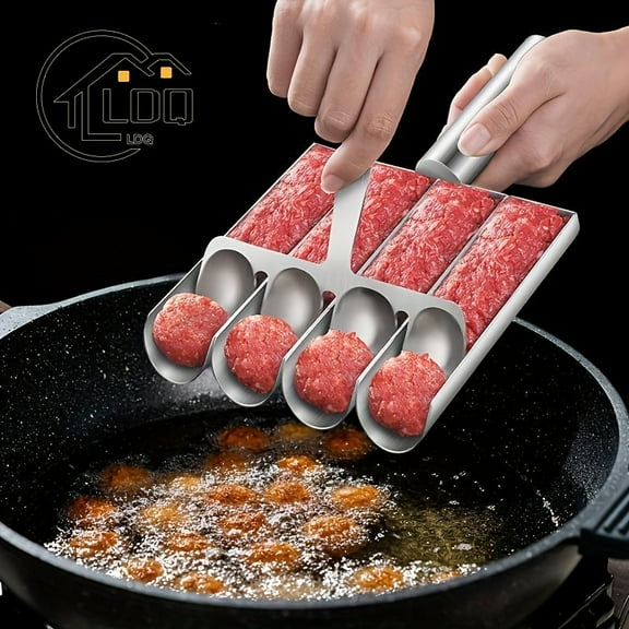 [Non-Stick Meatball Maker] Non-Stick Stainless Steel Meatball & Falafel Maker Set - Multifunctional Kitchen Tool for Perfectly Shaped Ground Beef and Rice Sorbet Balls