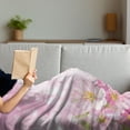 thumbnail image 3 of Rose Soft Flannel Fleece Blanket, Blossoming Spring Flowering Cherry Sakura April Tree Freshness Tenderness, Cozy Plush for Indoor and Outdoor Use, 70" x 90", Rose Yellow and Green, by Ambesonne, 3 of 5