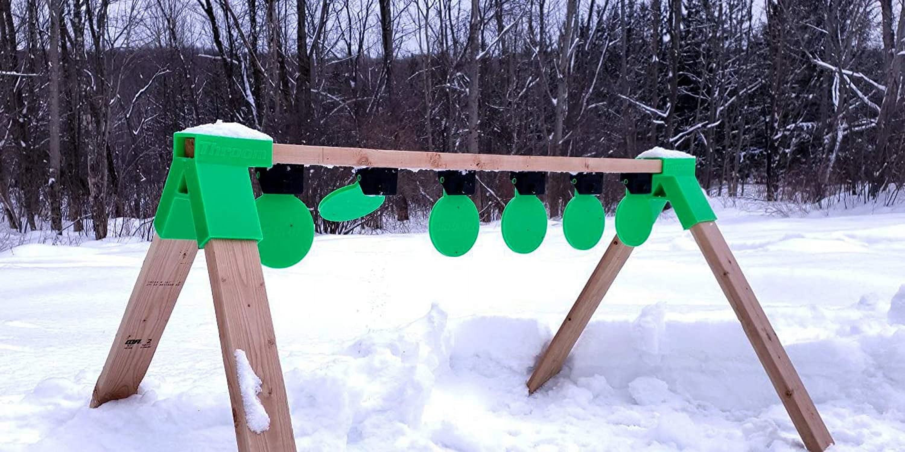 Throom Targets Knockdown Plate Rack 8in Round Target Kit, Green,