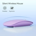 thumbnail image 5 of TENMOS Bluetooth Mouse, USB C Rechargeable Wireless Mouse, Triple Mode (Dual Bluetooth+USB) Computer Silent Mice Portable with USB Receiver Type C Adapter for Laptop - Purple, 5 of 7