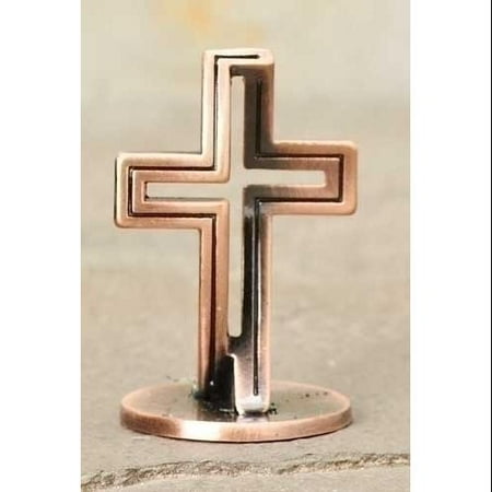 24 Dimensions of Christ Bronze Mini Profile Ichthys Illusion Desk Crosses