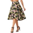 thumbnail image 4 of INSPIRE CHIC Women's Floral Tropical Boho Midi Wrap Skirt XS Black Pink, 4 of 6