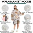 thumbnail image 5 of Beige Baseball Items Pattern Wearable Oversized Blanket,Wearable Blanket Hoodie for Adults,Cozy Hooded Blankets with Super Pockets,Super Warm Fuzzy Pullover for Women & Men, 5 of 6