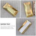thumbnail image 3 of Bandeja de baño de metal dorado, bandeja para toallas, bandeja de acero inoxidable, organizador de tocador, plato, joyería, servilleta, rectangular, 3 of 5