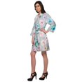 thumbnail image 3 of Moomaya Short Robe For Women Plus Size Printed Cotton Robe Lightweight Nightwear, 3 of 6