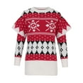 thumbnail image 6 of Odeerbi Christmas Sweaters For Women Knit Sweater Round Neck Loose Temperament Long Sleeve Top Red, 6 of 8
