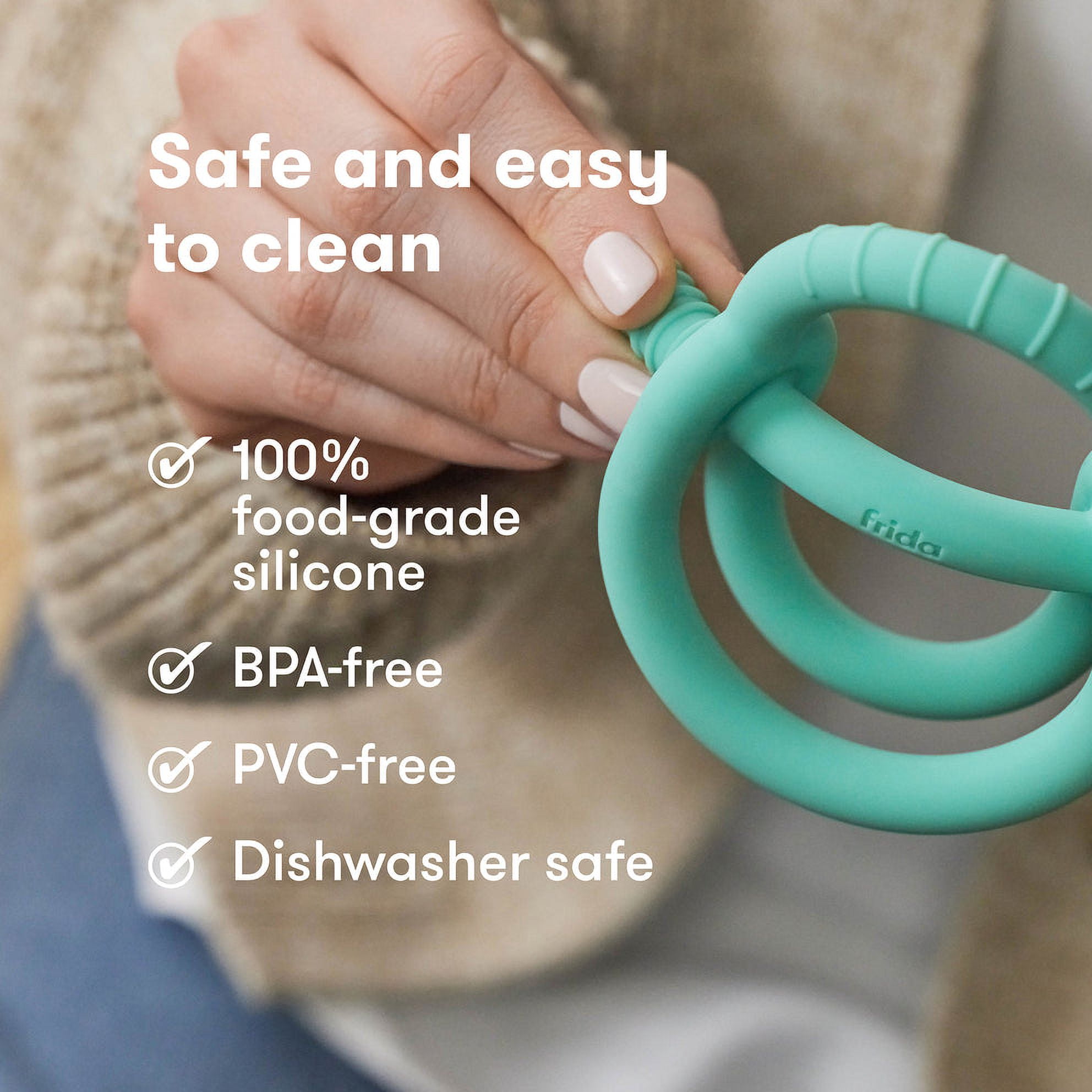 Frida Baby Get-A-Grip Teether for Babies, Teal, 3+ Months