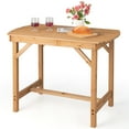 thumbnail image 1 of Costway Mesa de Comedor de Madera de Abeto para Exteriores, Mesa de Comedor para Patio con Agujero para Sombrilla de 4 cm para 4-6 Personas, Mesa al Aire Libre para Césped, Patio, Jardín, Interior, 1 of 5