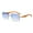 Blue, variant on Hip Hop Sunglasses Green Lens Gold Classic Retro Model Buffs Migos Elegant Party
