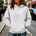 thumbnail image 6 of Garbnen Fleece Women's Hoodie Long Sleeve Women's Sweatshirt Cozy Fall Winter Warm Oversized Trendy Pullover for Women with Pocket White XXL, 6 of 6