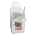 thumbnail image 2 of Cajas individuales de papel kraft ecológicas para cupcakes, caja creativa para panadería con montaje automático y ventana de PVC transparente, embalaje plano para un almacenamiento conveniente y un, 2 of 5