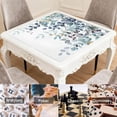 thumbnail image 6 of Extra Large Floral Design Non-Slip Mahjong Mat, 31.5x31.5 Inch Rubber Playing Surface Reduces Tile Noise, Ideal for Multi-Functional Use with Cards and Boards, 6 of 7