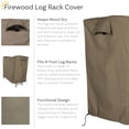 thumbnail image 2 of Sunnydaze 4-Foot Firewood Log Rack Cover - Weather-Resistant Outdoor Heavy-Duty Polyester with PVC Backing - Khaki, 2 of 8