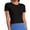 A126 Black-Short Sleeve Workout Tops for Women, variant on Cropped Workout Tops for Women Short Sleeve Athletic Crop Top Running Gym Yoga Fitted Sport Outfits S
