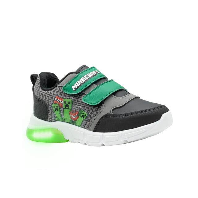 Tenis Para Niño Con Luces Minercraft Gamer Color Negro 15-21 negro 15