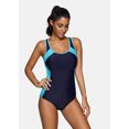 thumbnail image 5 of Attraco One Piece Women Sports Swimwear Sports Swimsuit Colorblock Swimwear Open Back Boyshort Bathing Suits Bikini Monokini, 5 of 7