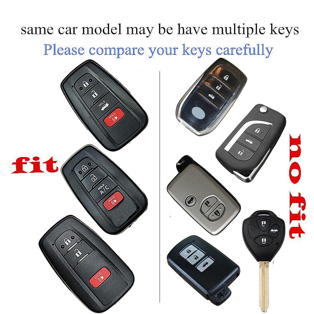 Alloy Key fob Cover Compatible with Toyota 2018 2024 Camry RAV4 Highlander Prius Corolla accessories keychian