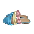 thumbnail image 2 of Kukoosong Womens Sandals Casual Candy Colorblock Flat Slippers Flat Sandals for Women Light Blue 42, 2 of 4