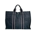 thumbnail image 1 of Pre-Owned Hermès HERMES Tote Bag MM Air Line Canvas Black (Fair), 1 of 18
