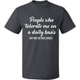 thumbnail image 2 of OXI T-Shirt - People Tolerate Me, Basic Casual T-Shirt for Men's and Women Fleece T-Shirt Short Sleeve - Charcoal 2X-Large, 2 of 3