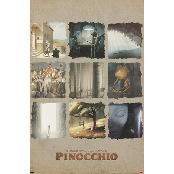 Netflix Guillermo Del Toro's Pinocchio - Grid Wall Poster, 22.375" x 34"