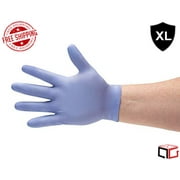 Blue Nitrile Disposable Powder Free 3 Mil Gloves - Size: X-Large - 100 Pieces (1 Box)