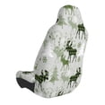 thumbnail image 2 of Wukai green plaid Moose tree Full Set Car Seat Covers with Soft Padding Universal Auto Front Seats Protector and Cushion Mat, 2 of 5