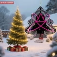 thumbnail image 2 of Stylish Metal Hanging Christmas Tree Wind Spinner - Vibrant White & Pink Geometric Design with Colorful Dots for Garden Decor, 2 of 7