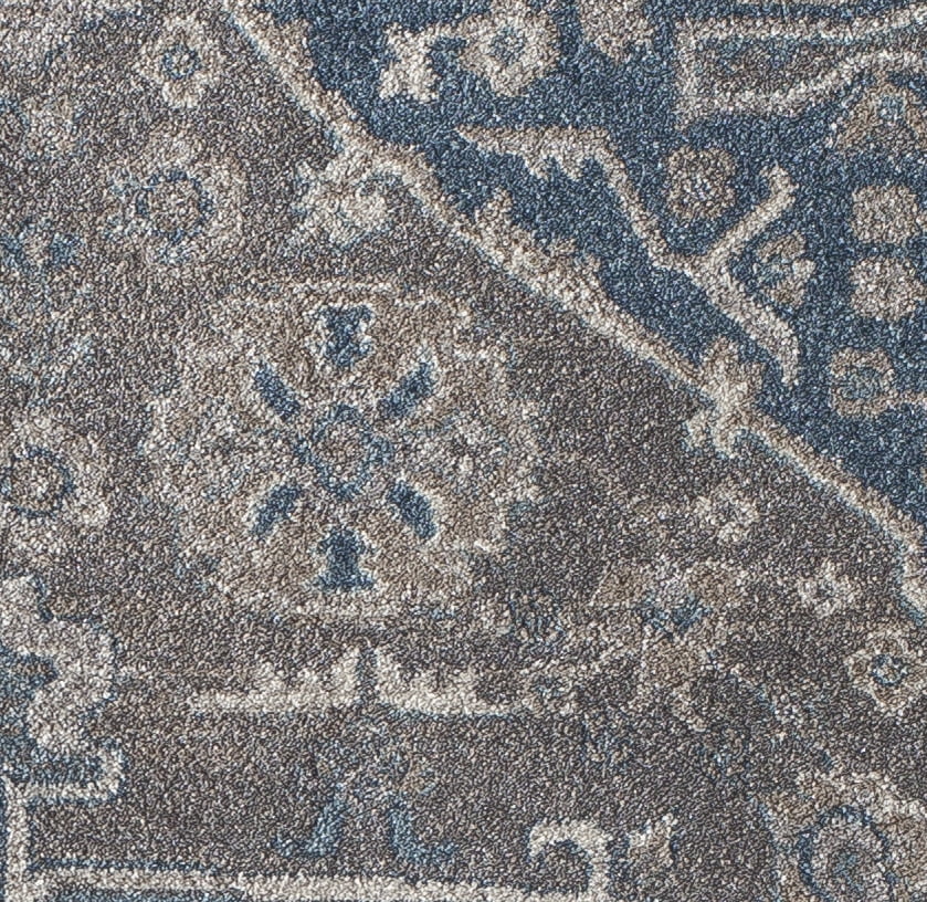 Rugs America Estelle Collection grey Blue ET550A Transitional Oriental Area Rug 5'3" x 7'6"