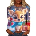 thumbnail image 2 of Plus Size Fall Tops Christmas Blouses 3/4 Sleeve Shirt Holiday Party Ready Loose Fit Soft Stretch Comfort Wear Tunic Tops, 2 of 5