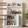 thumbnail image 5 of 67 in Tall Kitchen Pantry Cabinet with Microwave Shelf Sideboard Hutch Storage Cabinet with Doors Shelves and Drawers Wooden Coffee Bar Sideboard Buffet Cabinets with Storage for Office White, 5 of 7