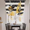 thumbnail image 3 of Spring Bees Daisy Tie Up Curtains for Windows, Balloon Window Shades, Rustic Tulips Dots Black Striped Burlap Kitchen Window Treatments Roll Up Curtain for Basement/Nursery 52"x45", 3 of 8