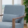 thumbnail image 6 of Modern Upholstered Swivel Accent Chair,360 Degree Swivel Side Armchair with Solid Wood Armrests and 1 Pillow for Hotel Bedroom Living Room Office Nursery Room (Blue), 6 of 8