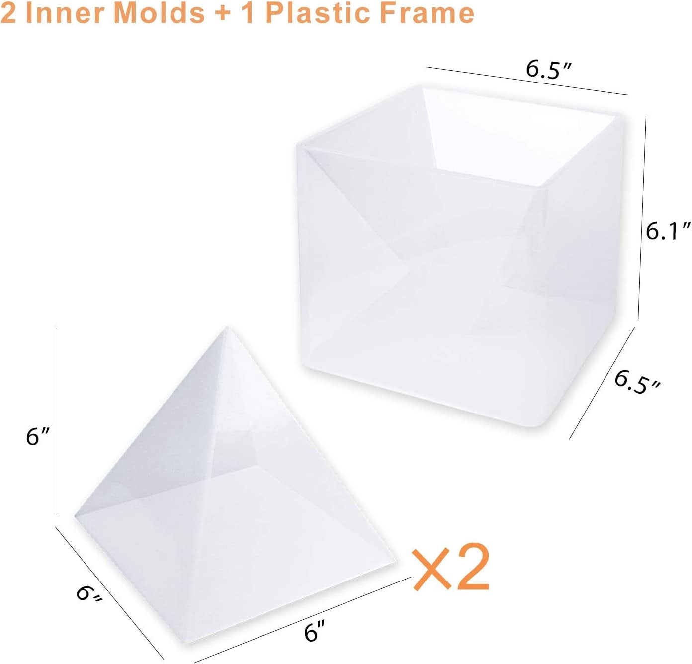 LET'S RESIN Pyramid Mold - Large Silicone Mold for DIY Jewelry, Paperweights & Home Decor (Height: 15cm/5.9inch)