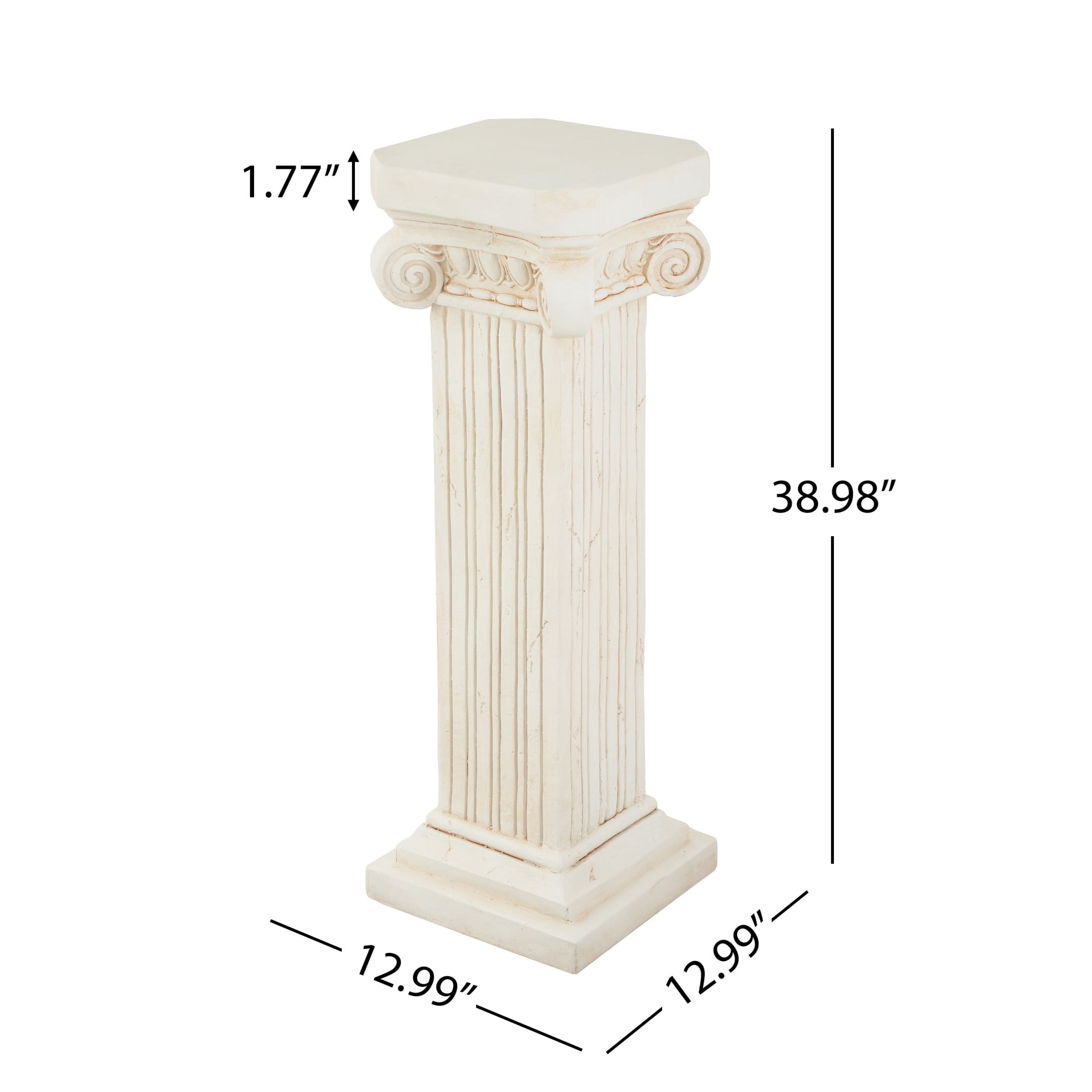 Christopher Knight Home 39" MGO Roman Column Stand, Decorative Plants & Flowers Pedestal, Antique White
